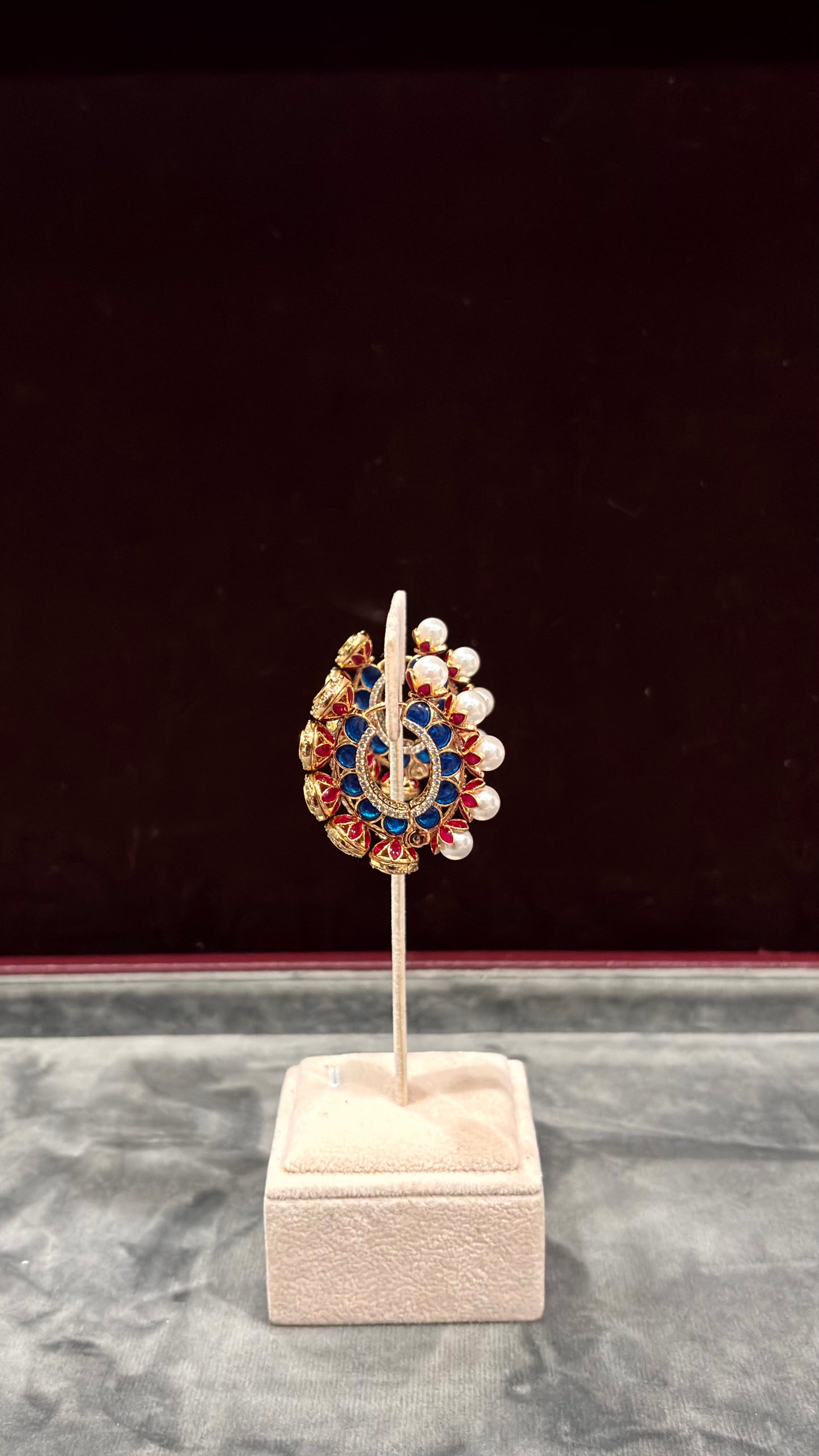 Kavya Pearl Moissanite Hoops - 