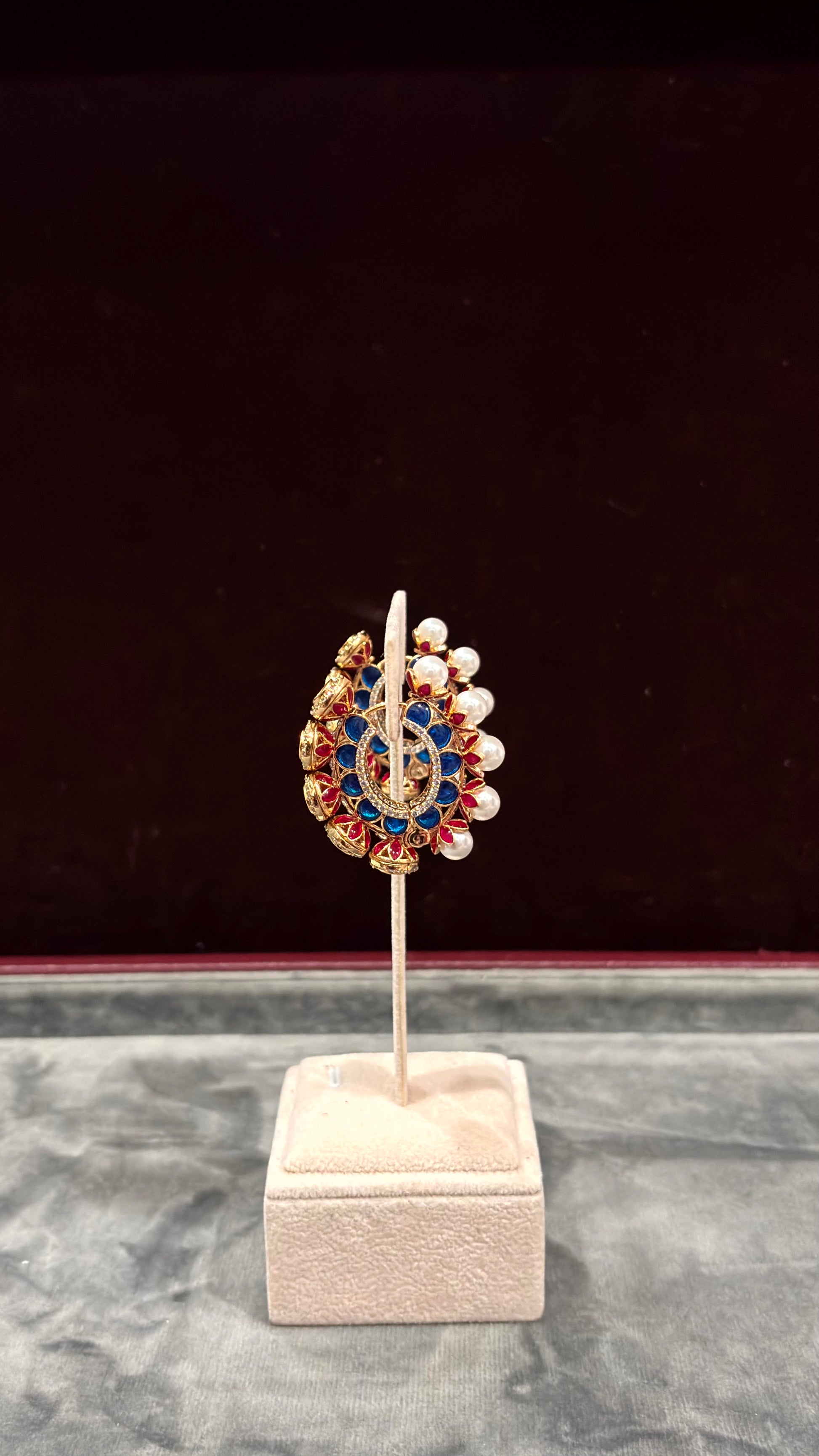 Kavya Pearl Moissanite Hoops - 