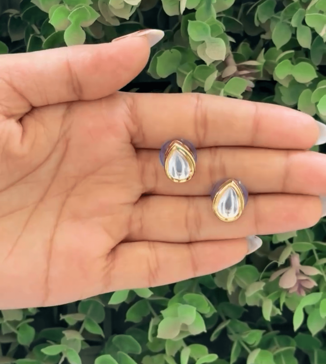 Mira Kundan Teardrop Earrings - 