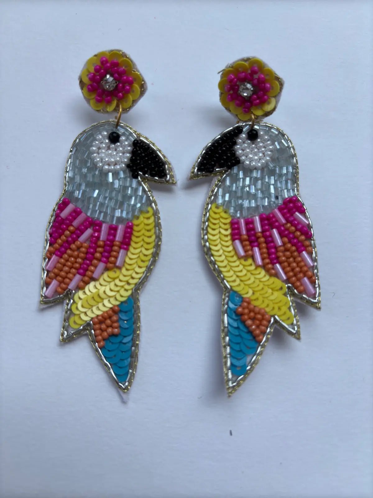 Parrot Parade Beaded Earrings - 