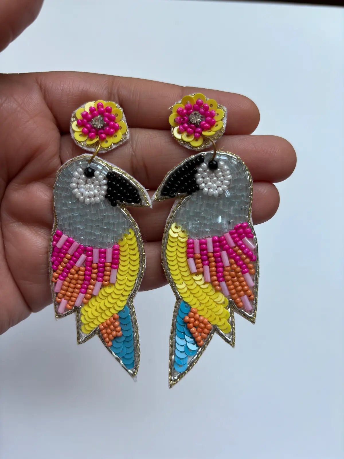 Parrot Parade Beaded Earrings - 