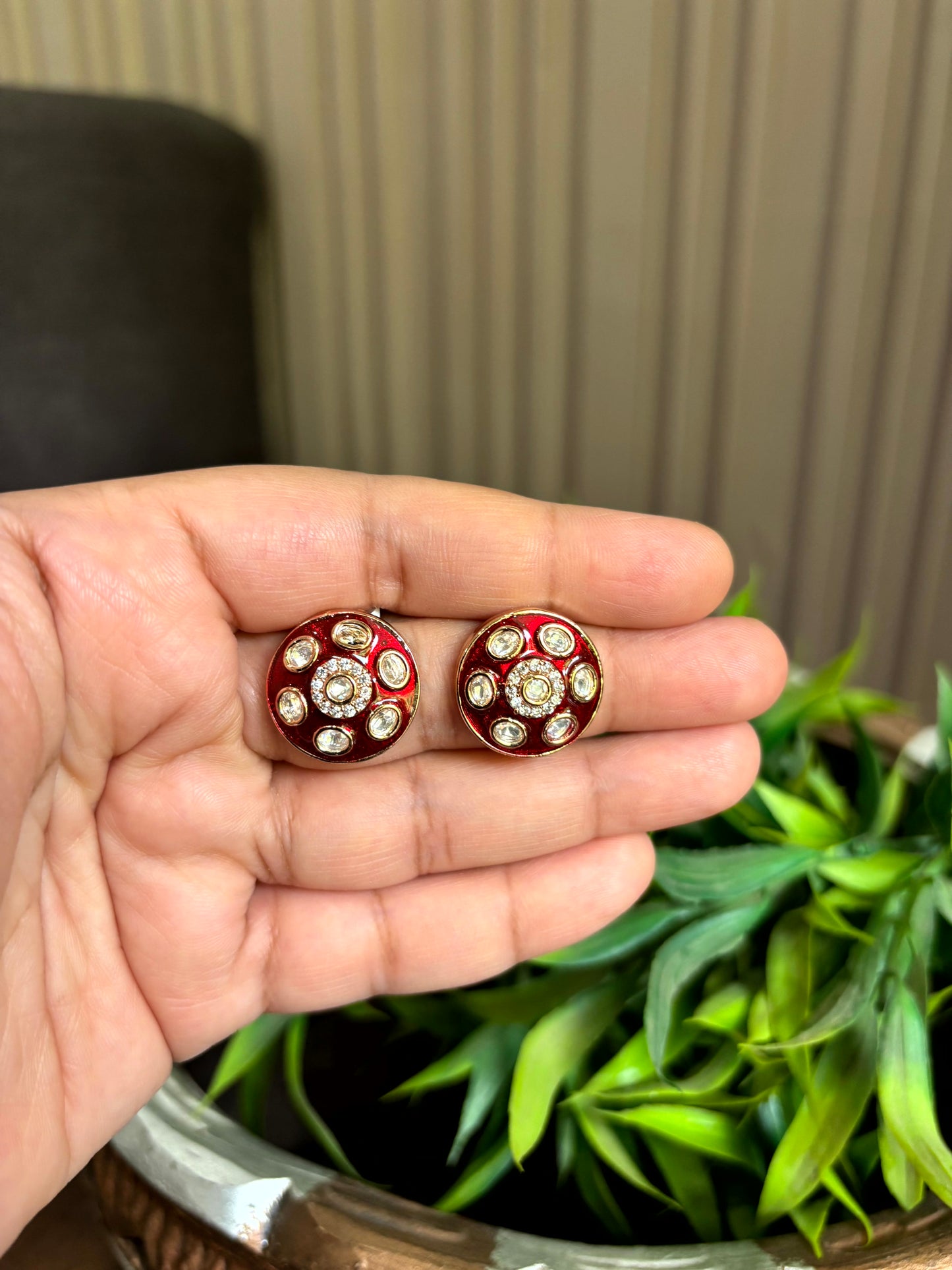 Aarna Ruby Festive Stud Earrings - 