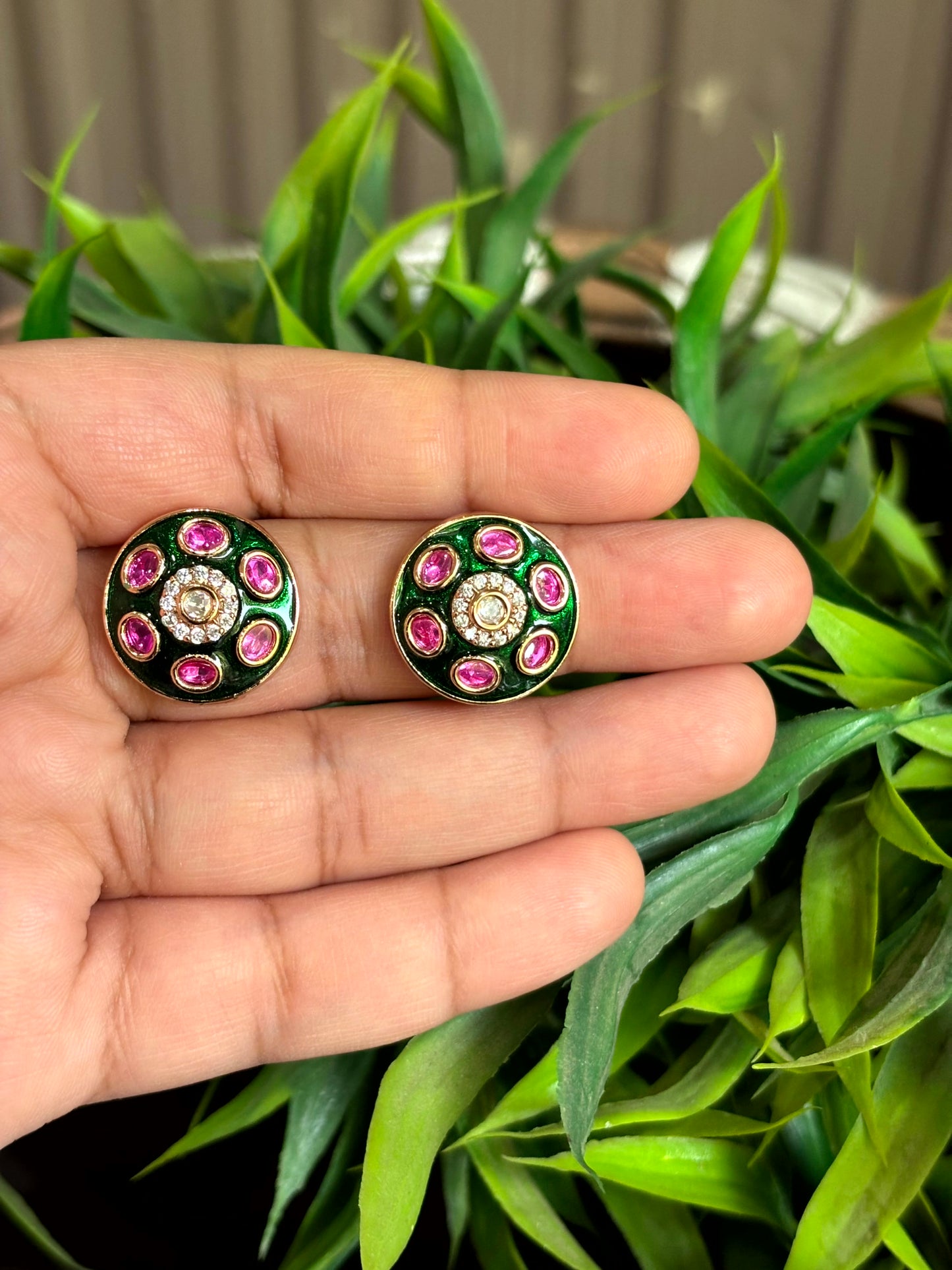 Aarna Ruby Festive Stud Earrings - 