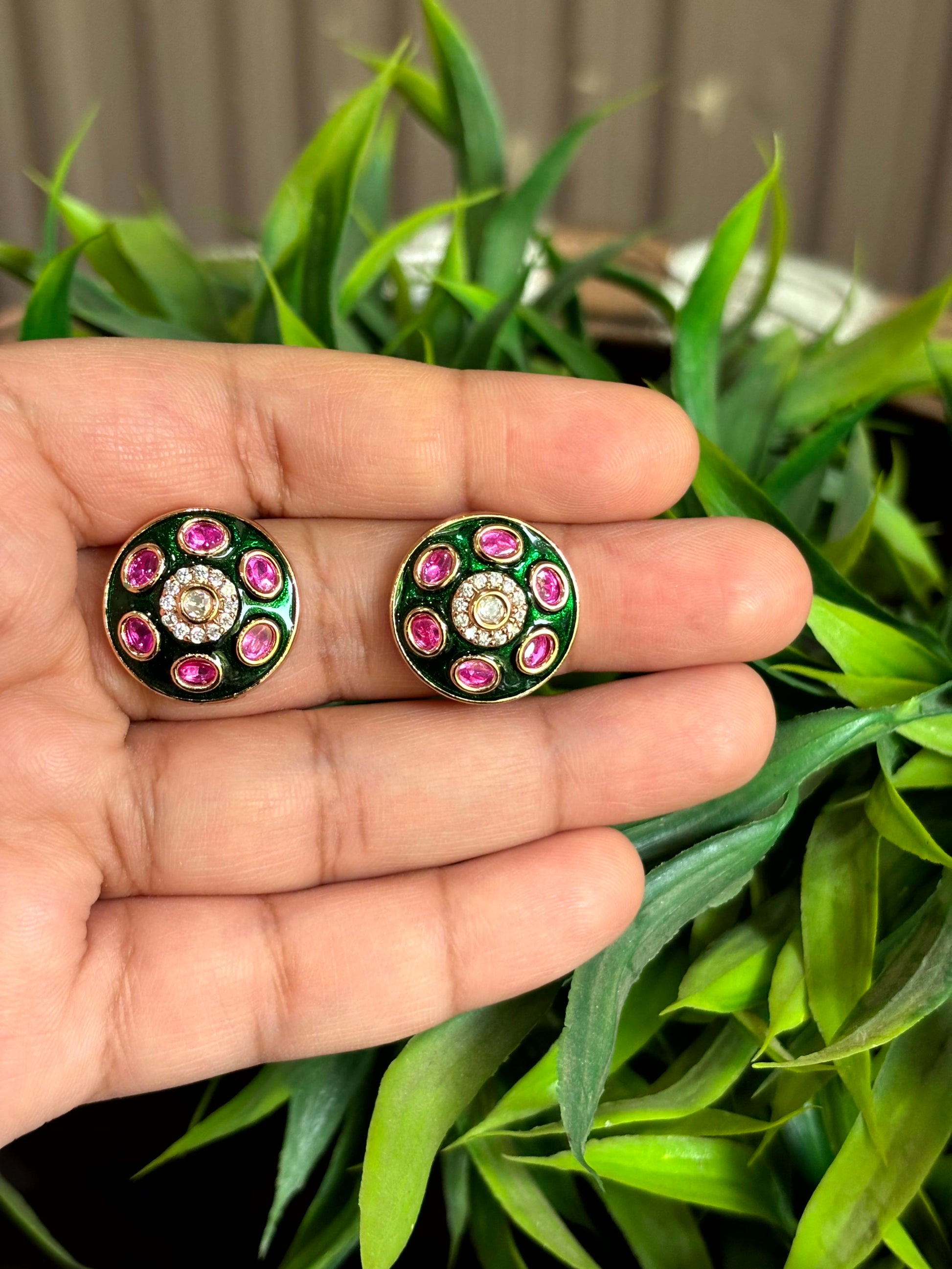 Aarna Ruby Festive Stud Earrings - 