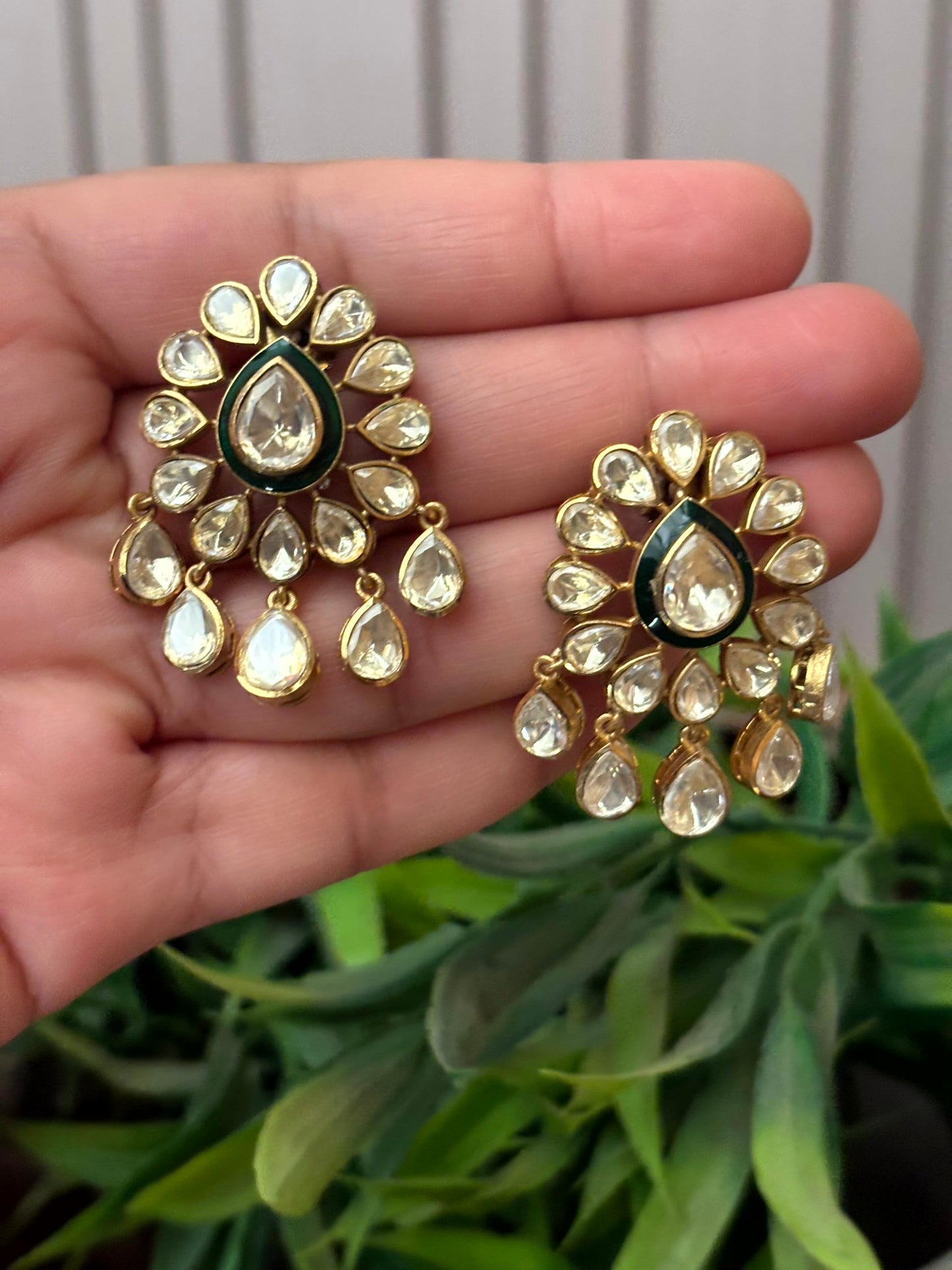 Mahira Royal Emerald Moissanite Earrings - 