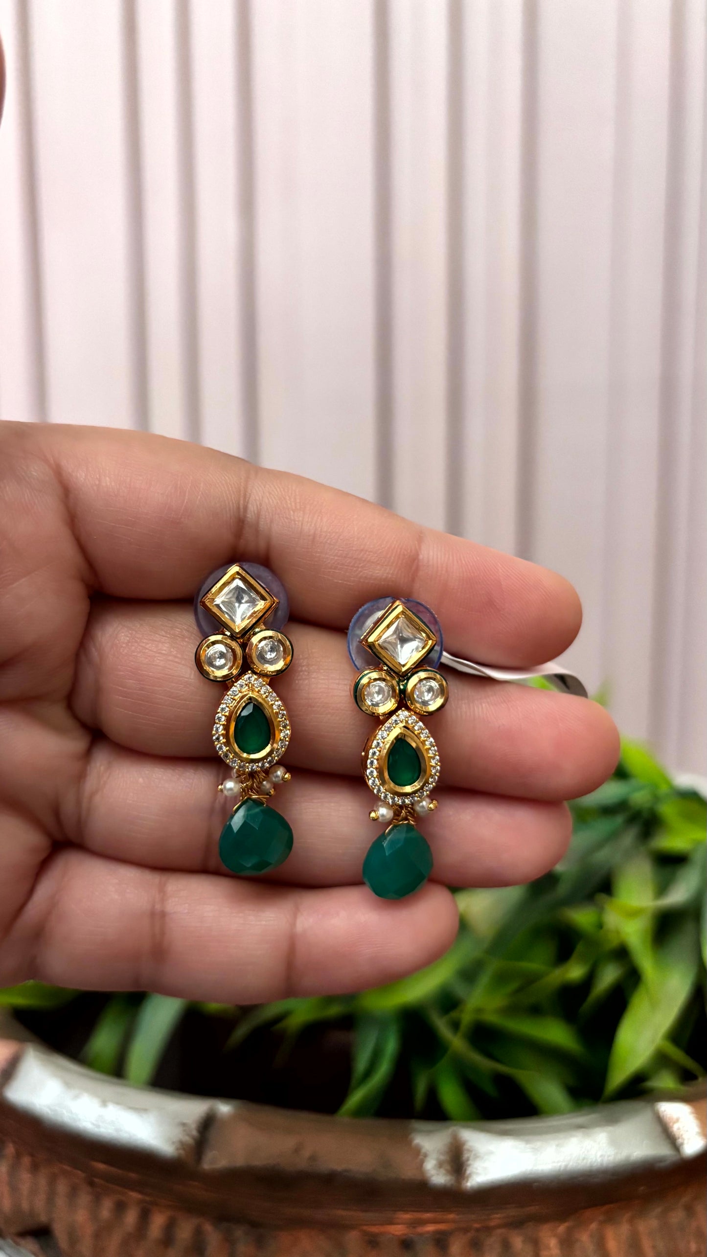 Kiara Emerald Drop Earrings - 