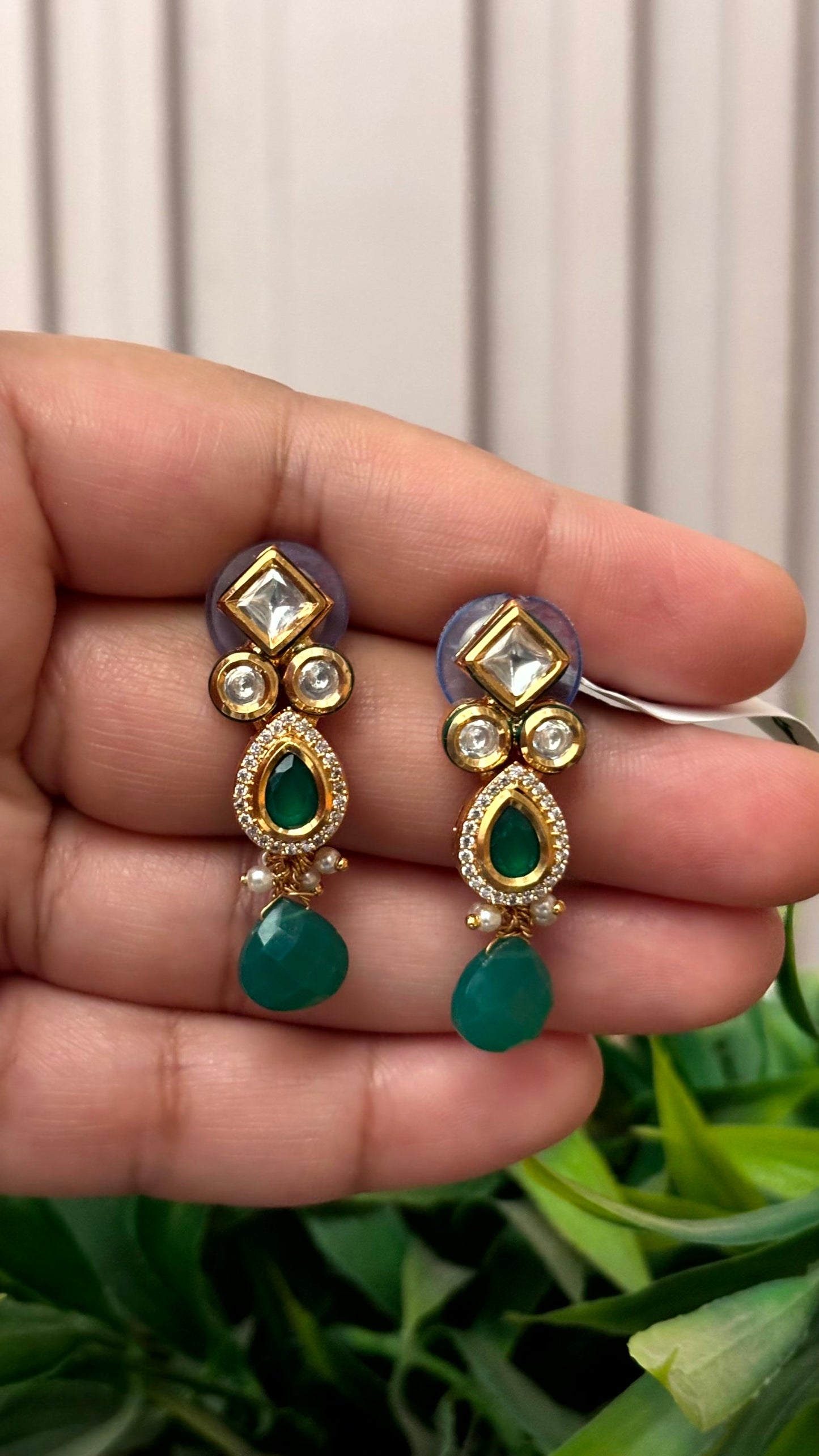 Kiara Emerald Drop Earrings - 