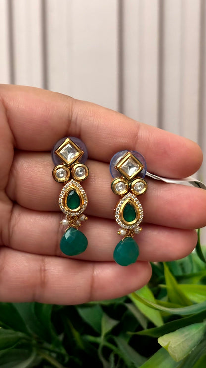 Kiara Emerald Drop Earrings - 