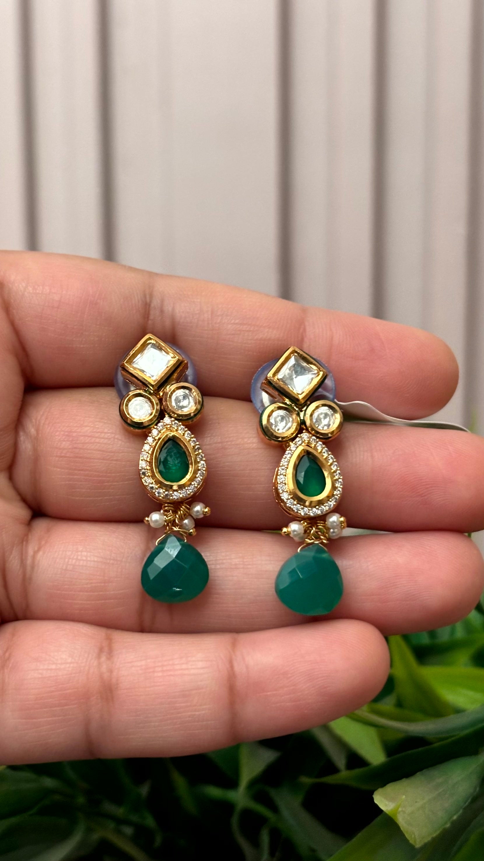 Kiara Emerald Drop Earrings - 