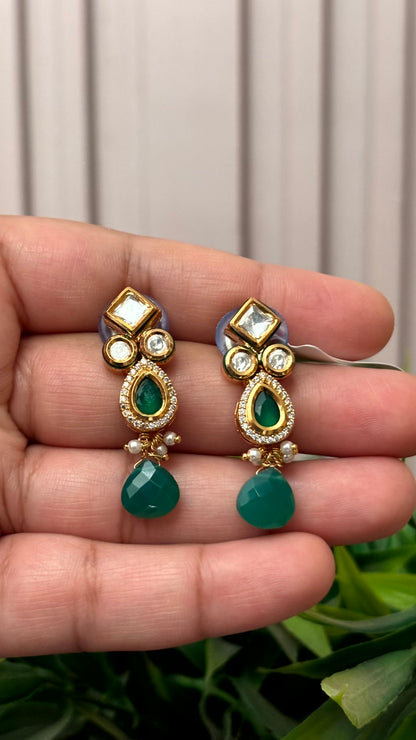 Kiara Emerald Drop Earrings - 
