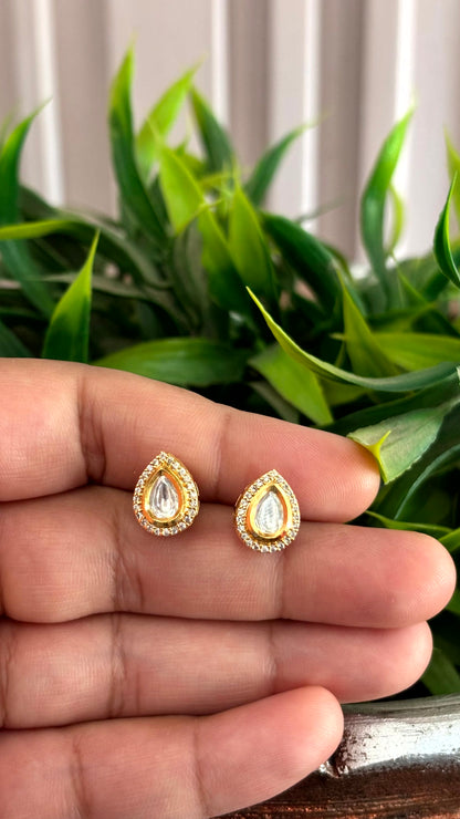 Sia Crystal Teardrop AD Stud Earrings - 