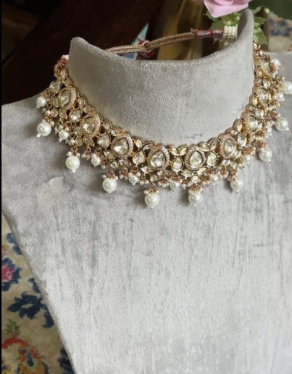 Zoya Pearl Moissanite Necklace Set - 