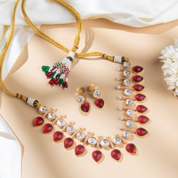 ruby polki kundan moissanite set - Image 2
