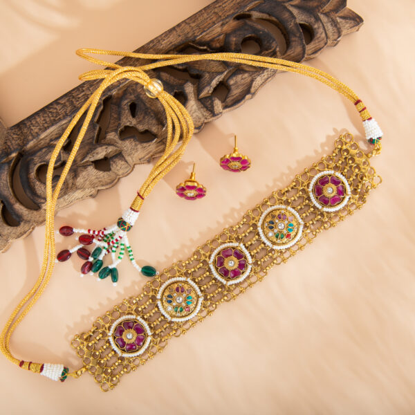Jaal Rajwada Ruby Choker Set - Image 2