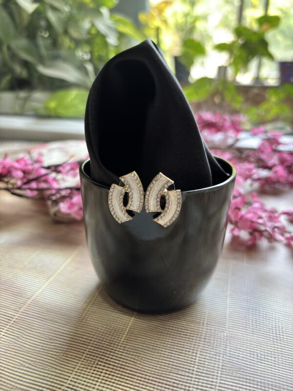 Ivory Wavy Anti Tarnish Loop Hoops - Image 2