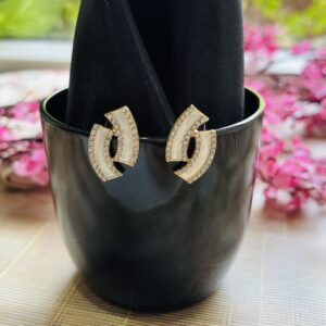 Ivory Wavy Anti Tarnish Loop Hoops