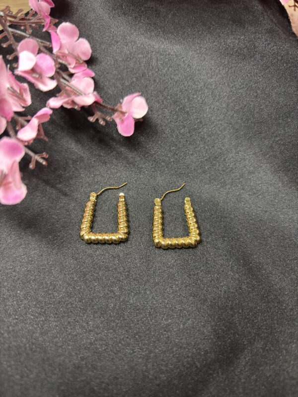 Boxy Chic Anti Tarnish Hoops - Image 3