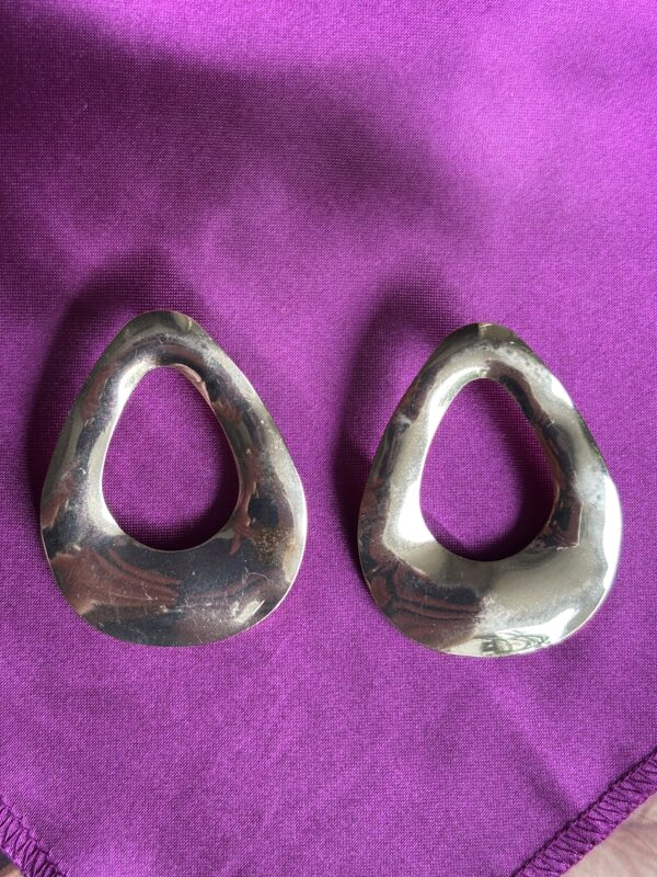 Statement Metal Drop Earrings - Image 3