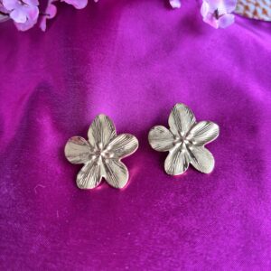 Gold Petal Anti Tarnish Earrings