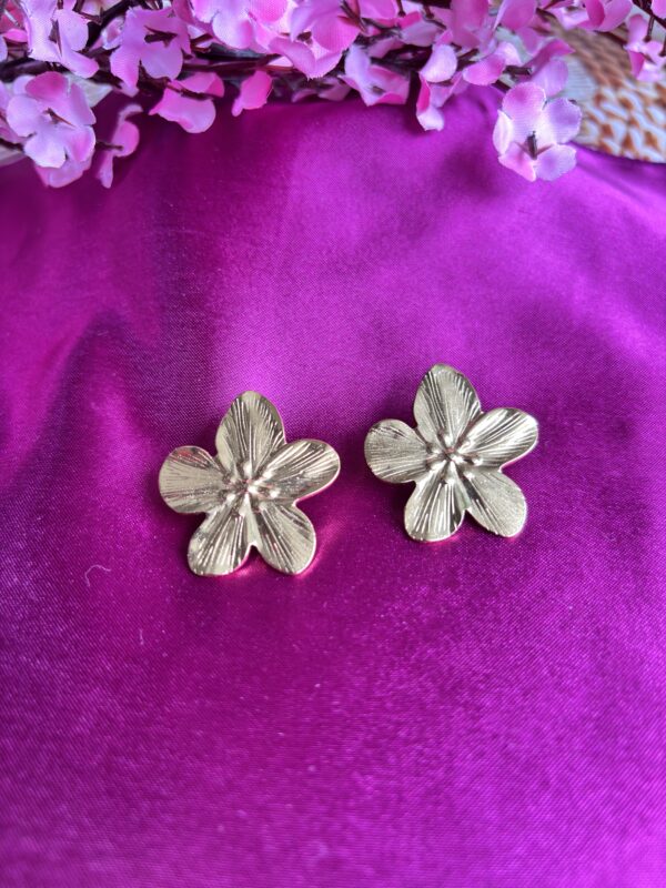 Gold Petal Anti Tarnish Earrings