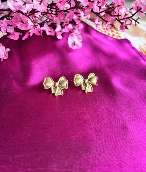 Bold Boss Anti Tarnish Bow Hoops - Image 2