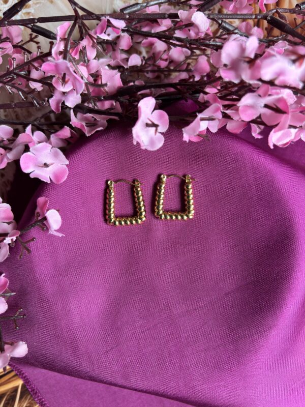 Boxy Chic Anti Tarnish Hoops - Image 2