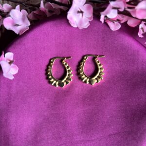 Wavy Petal Anti Tarnish Hoops