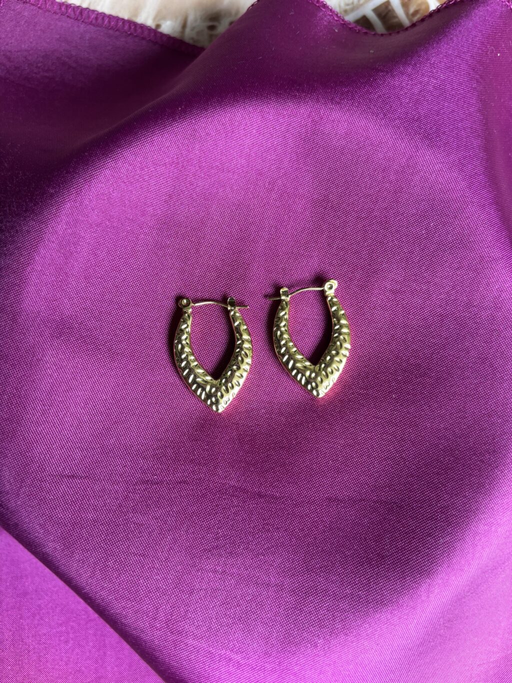 Sculpted Teardrop Anti Tarnish Earrings