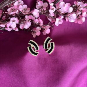 Black Wavy Anti Tarnish Hoops