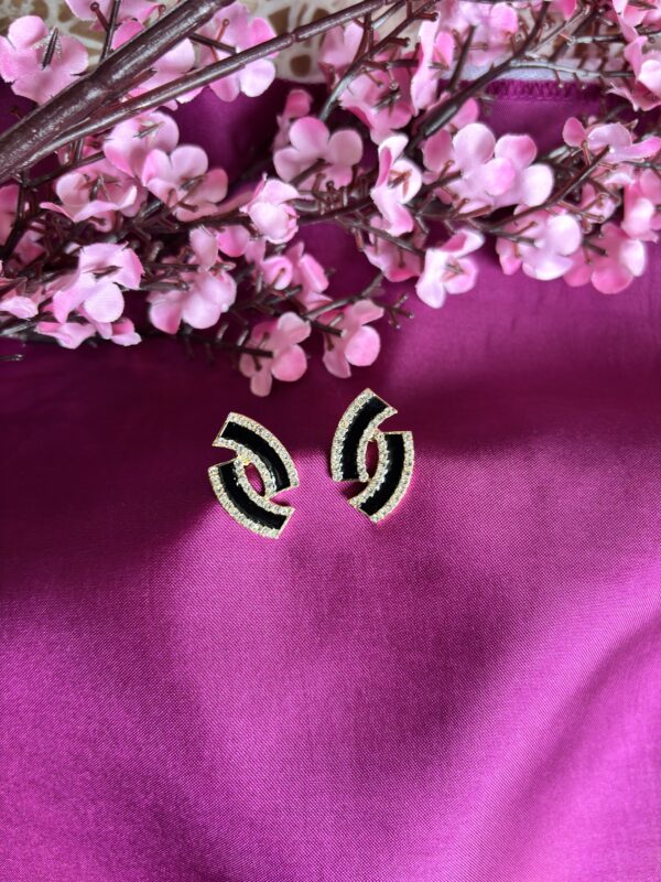 Black Wavy Anti Tarnish Hoops