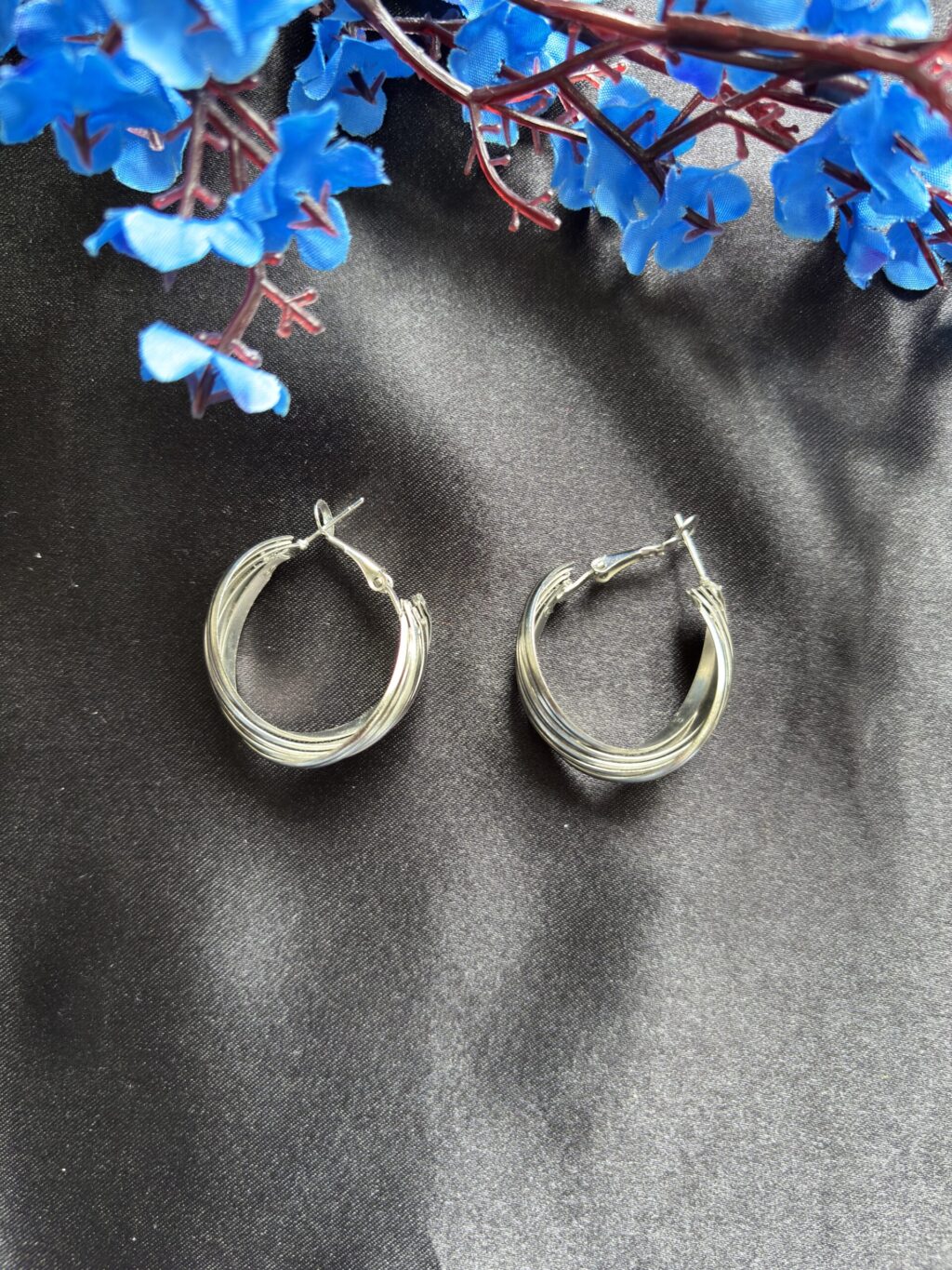 Twist Me Minimal Silver Hoops - Image 2