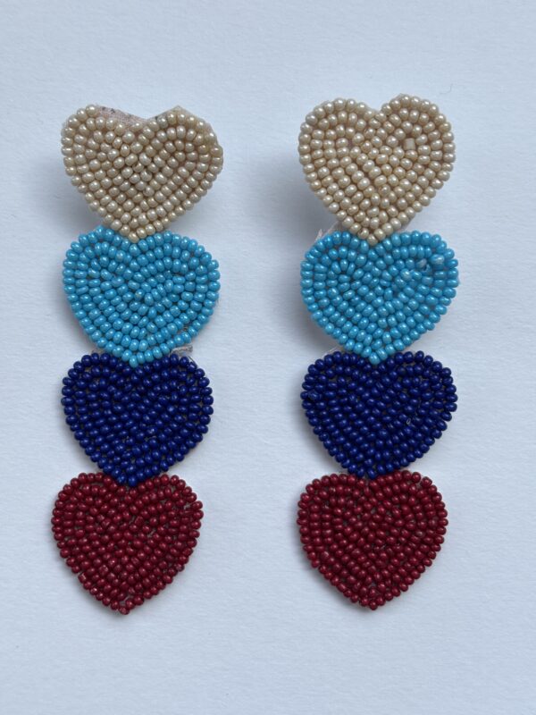 Blue Long heart Earrings