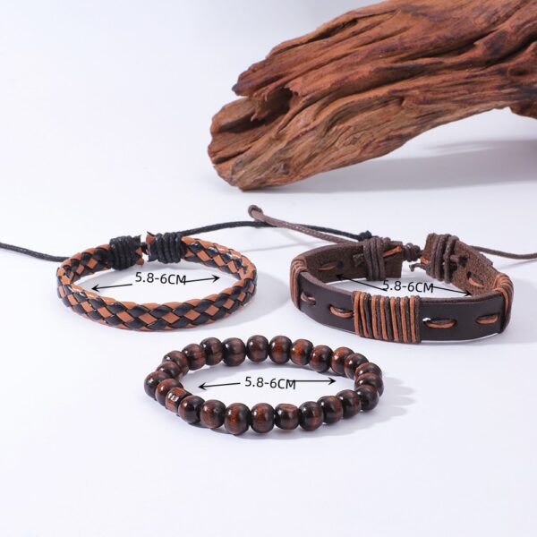 Vintage Style PU Leather Woven Wrap - Image 3