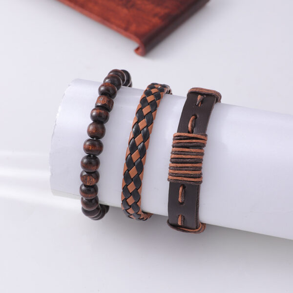 Vintage Style PU Leather Woven Wrap - Image 2