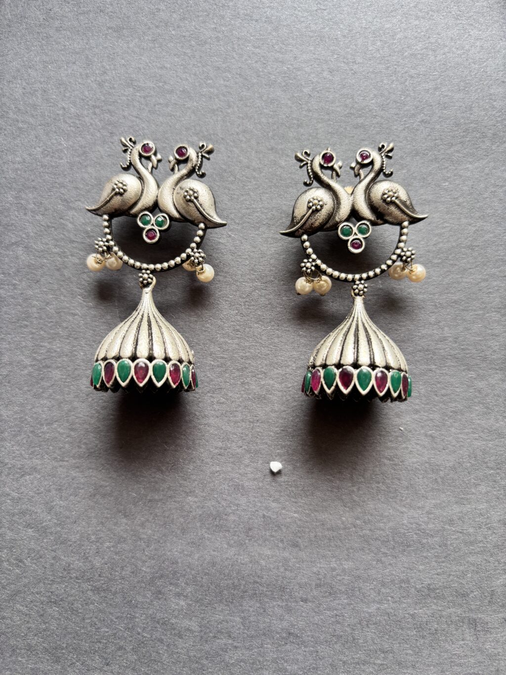 Mayura Oxidised Majesty Jhumkas