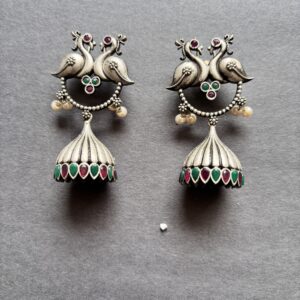 Mayura Oxidised Majesty Jhumkas