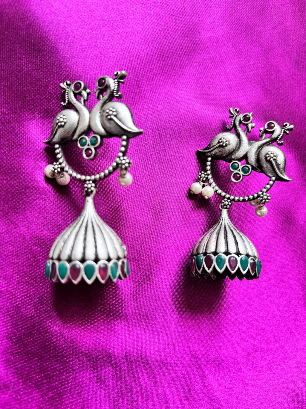 Mayura Oxidised Majesty Jhumkas - Image 2