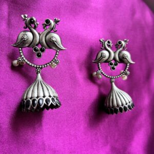 Morni Oxidised Layered Jhumkas