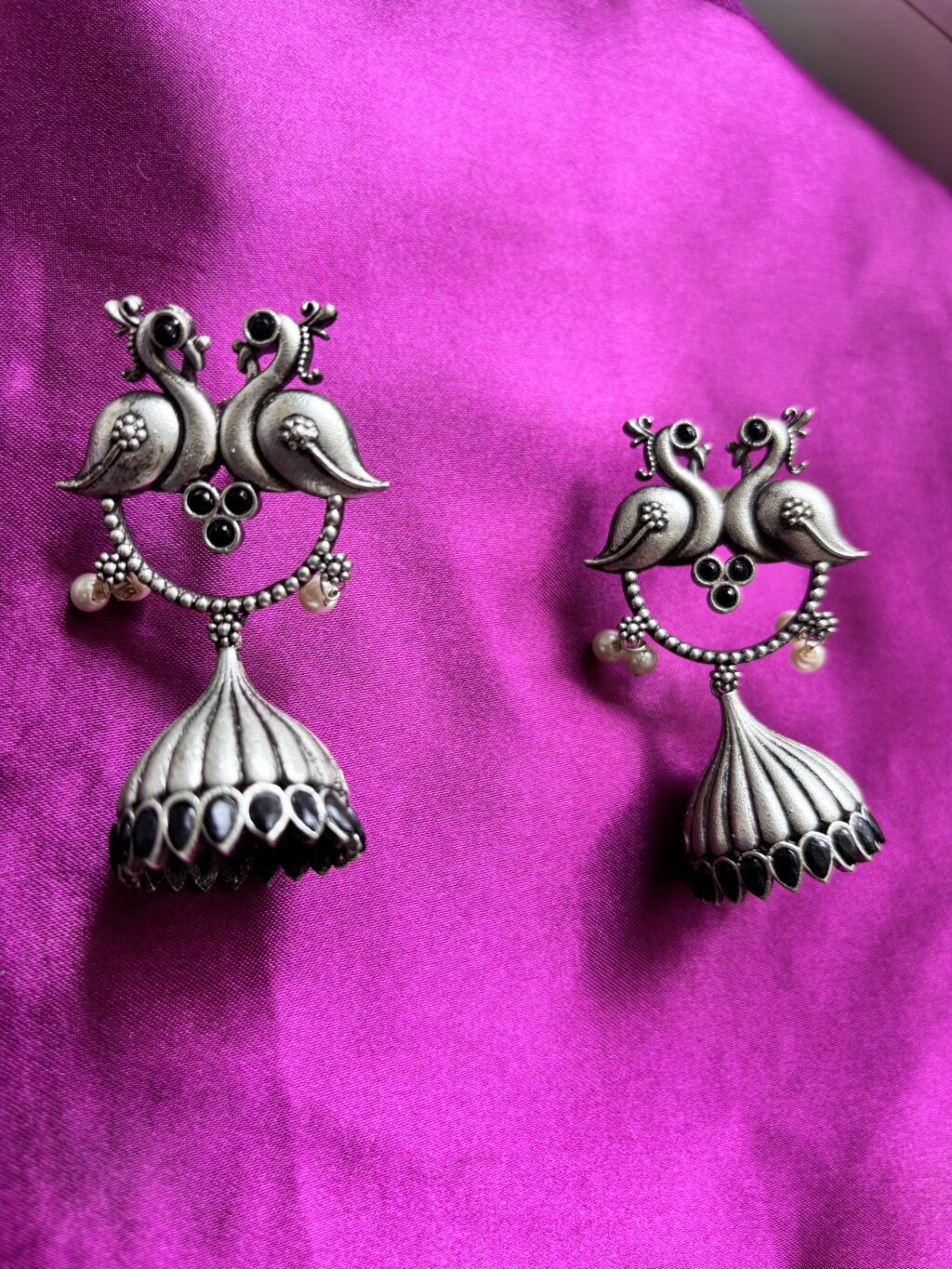 Morni Oxidised Layered Jhumkas - Image 3