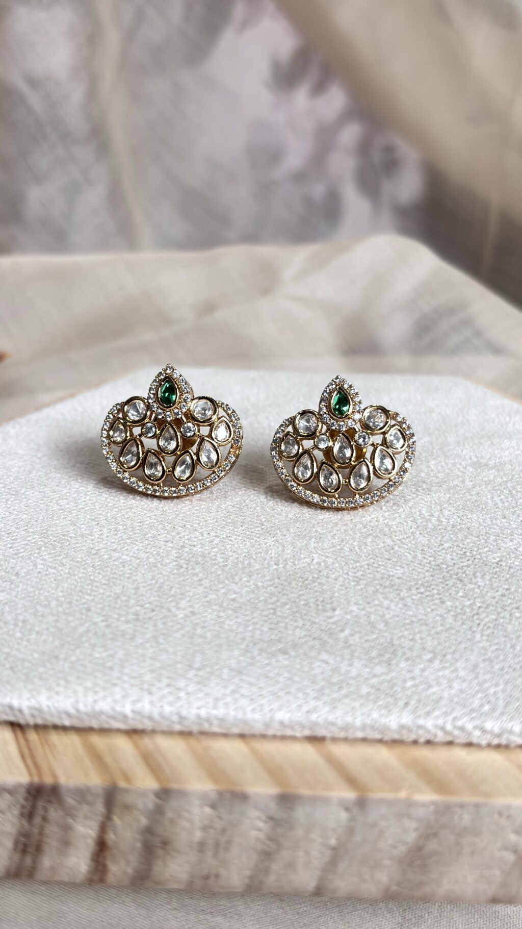 Kavya Pearl Floral Stud Earrings - Image 3