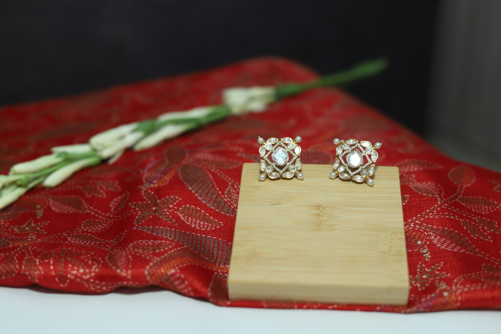 Zara Classic Polki Moissanite Studs - Image 3