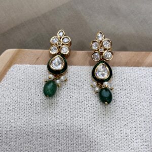 Kavya Green Kundan Earrings