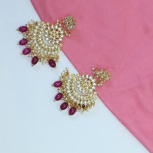 Ira Pearl Kundan Chandbali Earrings