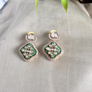 Riya Emerald Floral Studs