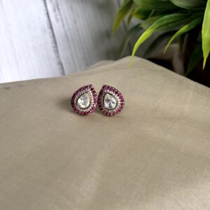 Ishita Ruby Kundan Teardrop Earrings