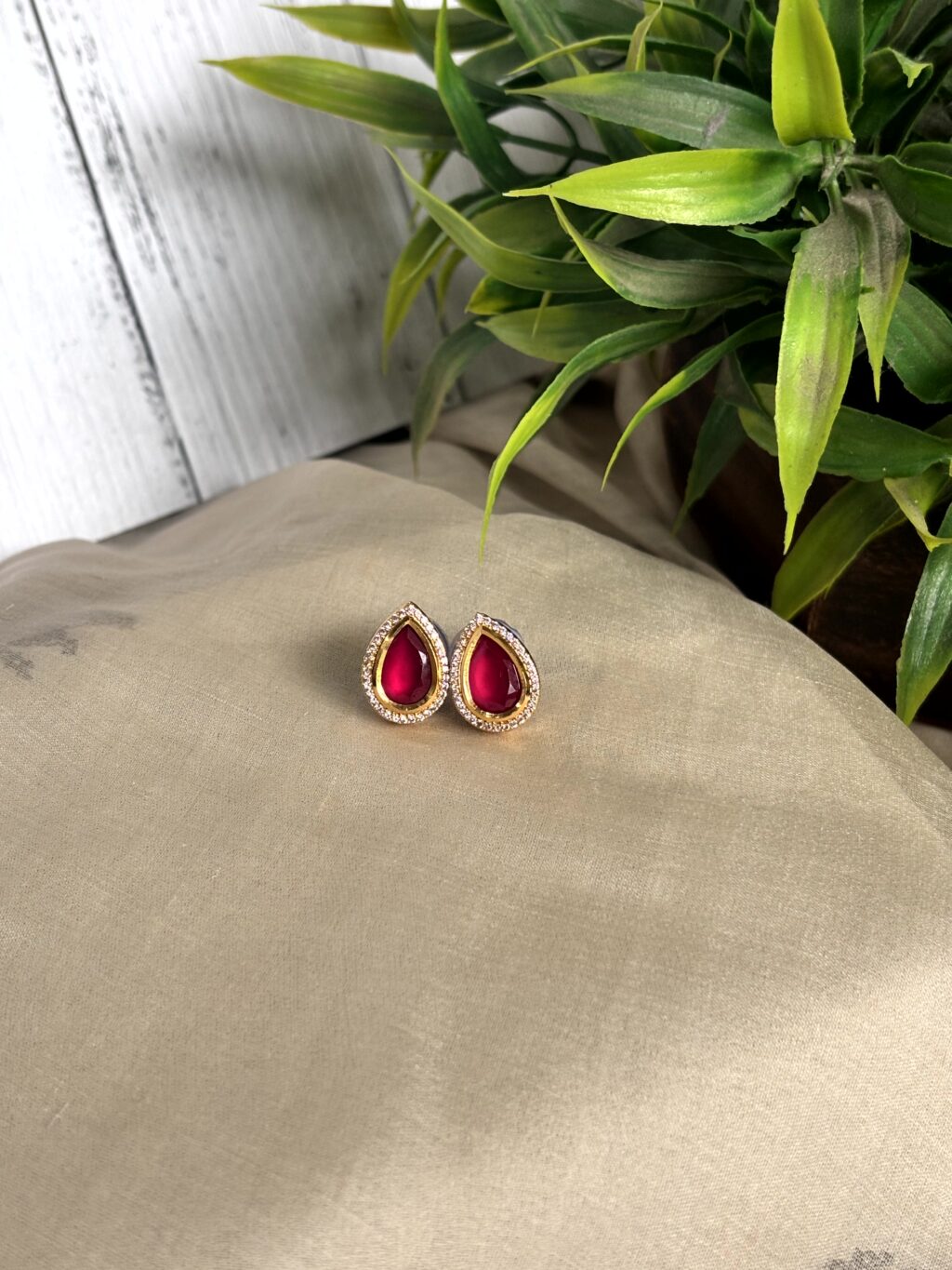 Aarohi Ruby Kundan Studs
