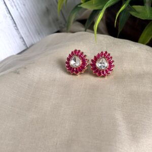 Ira Ruby Moissanite Stud Earrings