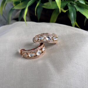 Siya Floral Polki Moissanite Hoops