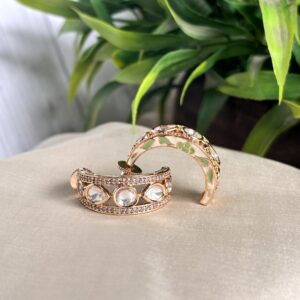 Zoya Floral Polki Moissanite Hoops