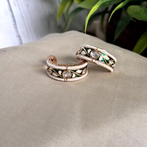 Amara Meenakari Moissanite Hoops